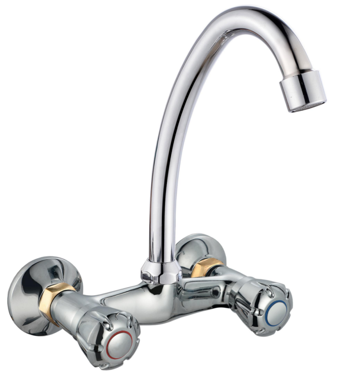  Double Handle Wall Mounted Kitchen Mixer 
