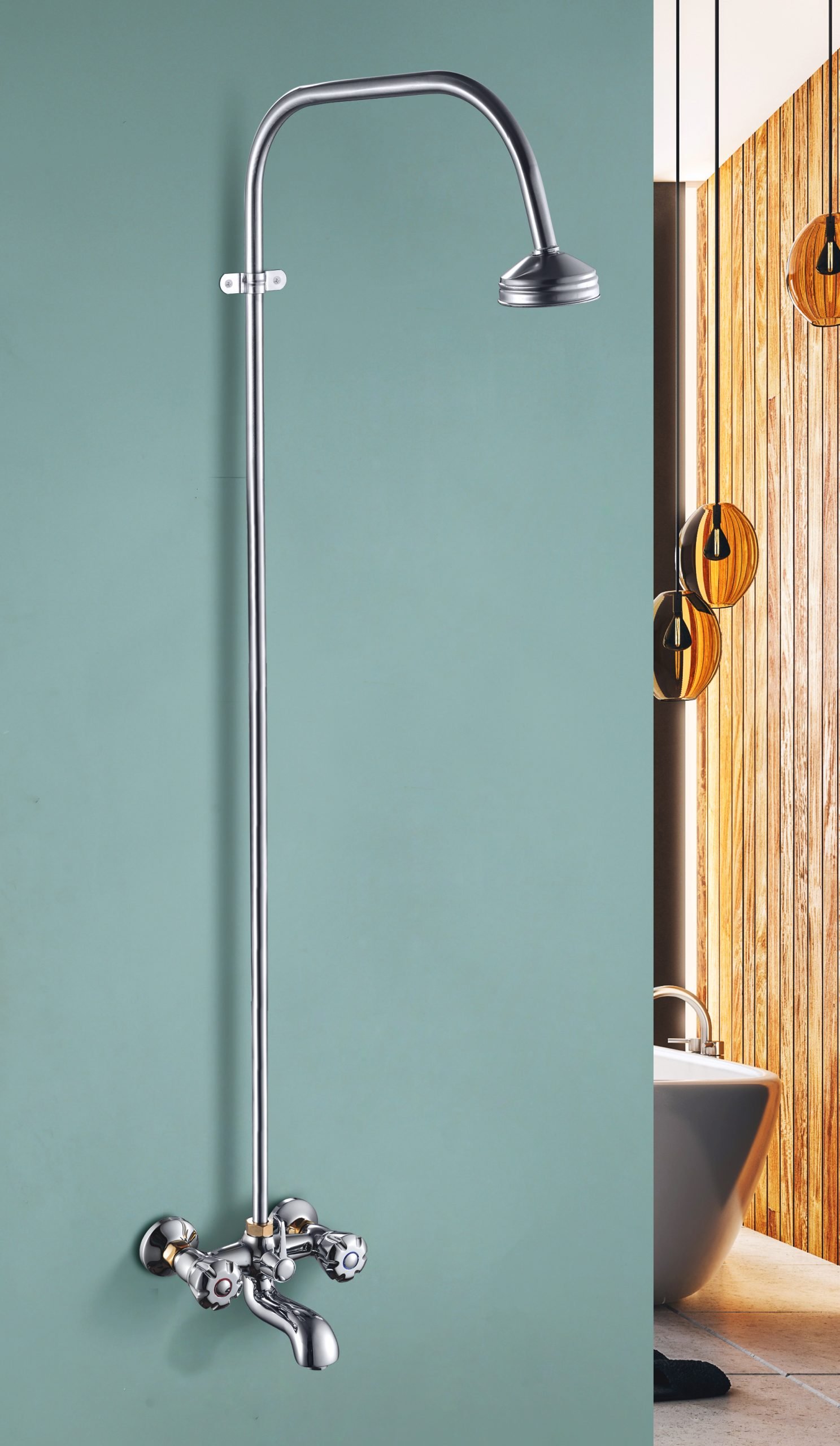 Double Handle Wall-Mounted Bath Mixer