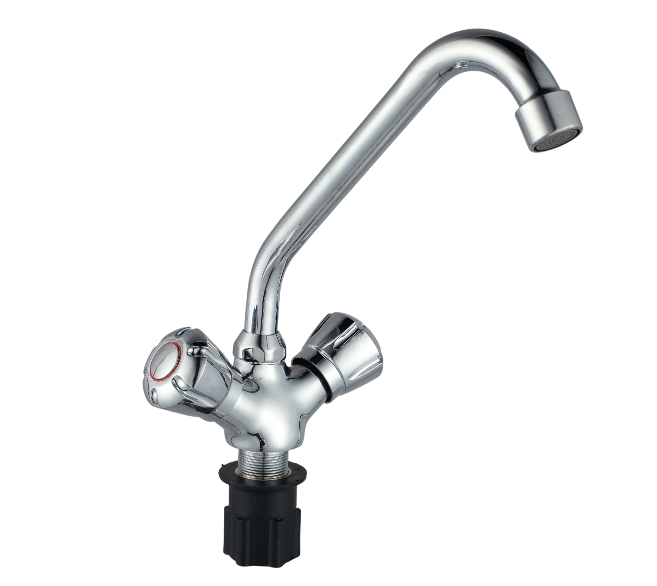 Double Handle Deck-Mounted Foot Kitchen Sink/Basin Mixer