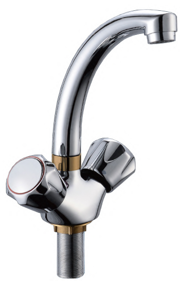 Double Handle Deck Mounted Foot Kitchen Basin/Sink Mixer