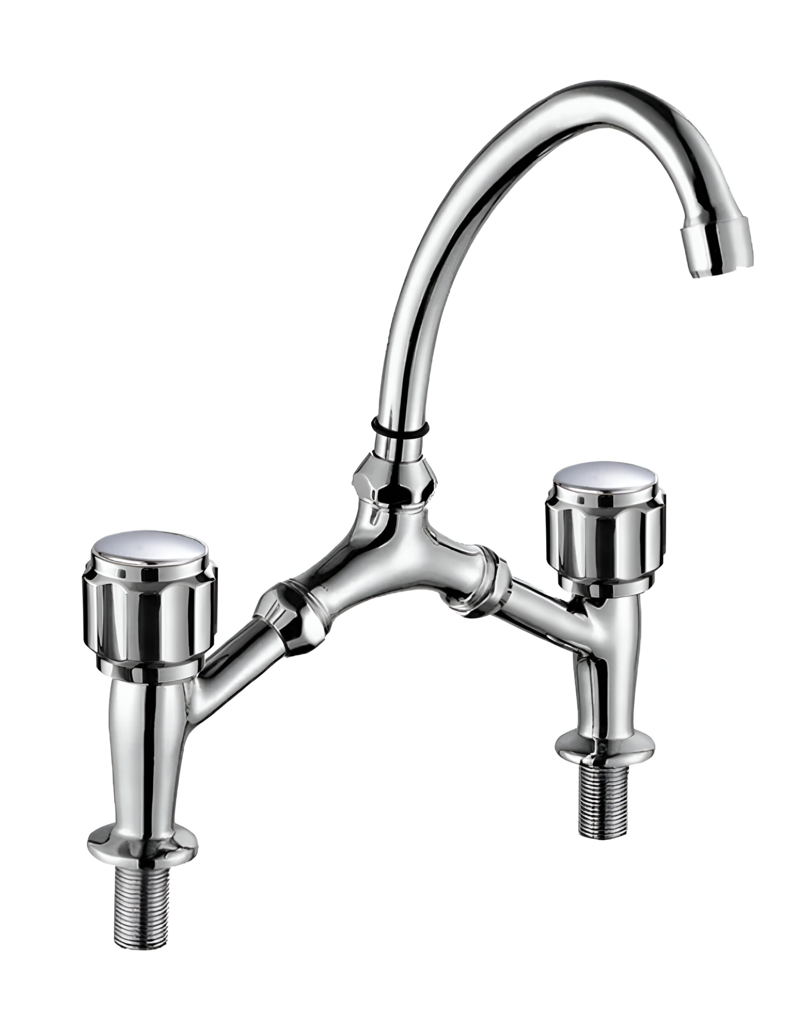 Double Handle Deck-Mounted Kitchen Sink Mixer